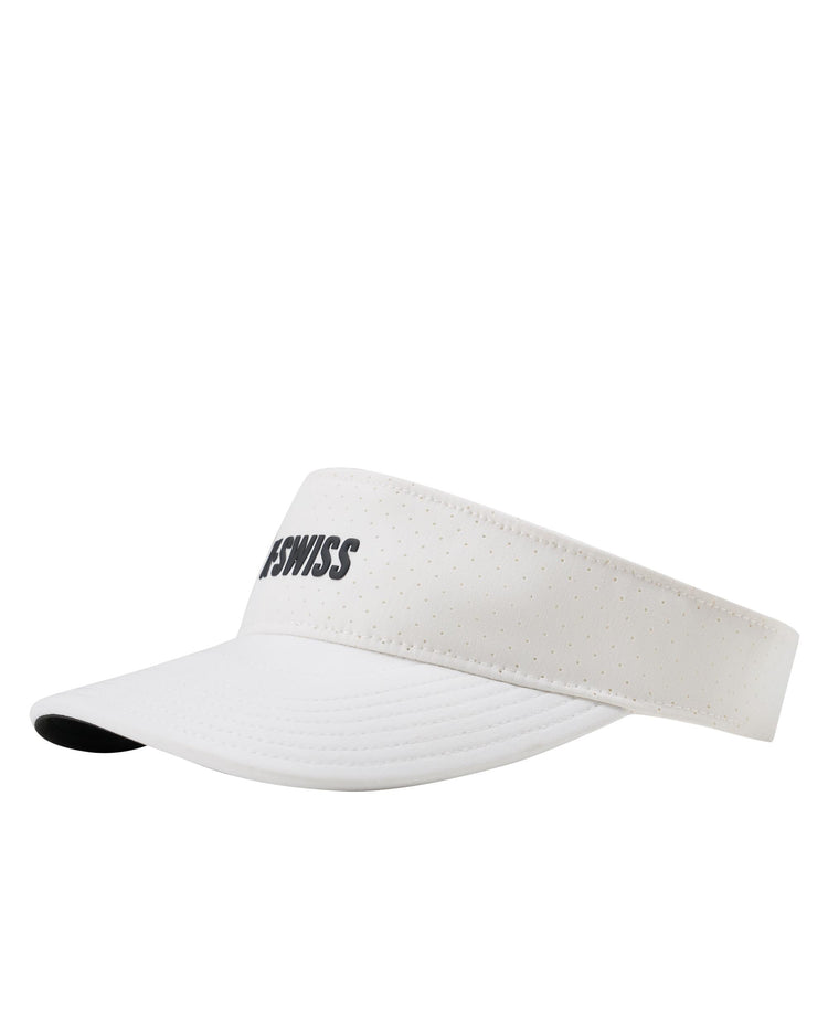 C3620-115 | VINTAGE K-SWISS LOGO WASHED VISOR CAP | WHITE